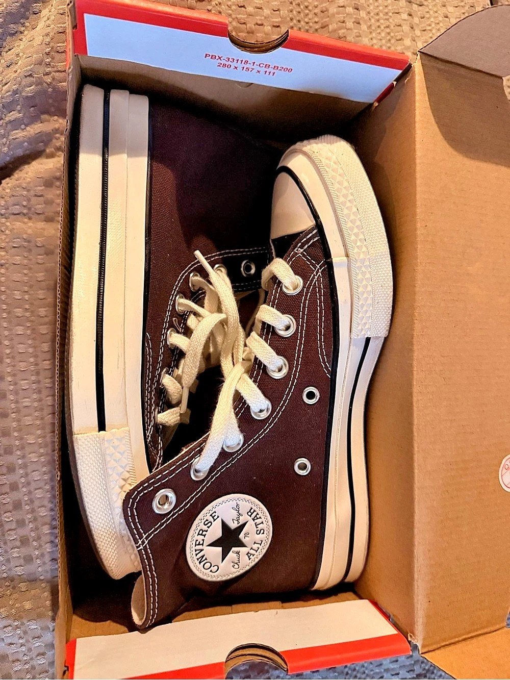 Converse Chuck Taylor All Star High Top Sneakers in Brown & White